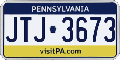 PA license plate JTJ3673