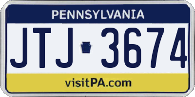 PA license plate JTJ3674