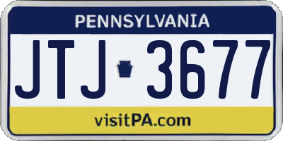 PA license plate JTJ3677