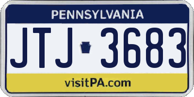 PA license plate JTJ3683