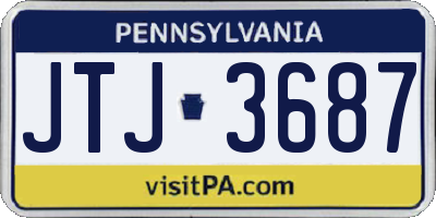 PA license plate JTJ3687