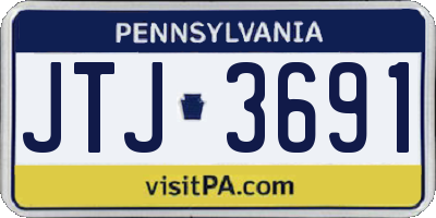 PA license plate JTJ3691