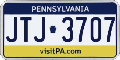 PA license plate JTJ3707