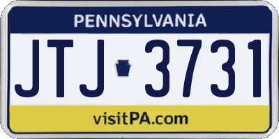PA license plate JTJ3731