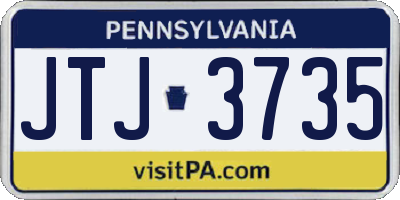 PA license plate JTJ3735