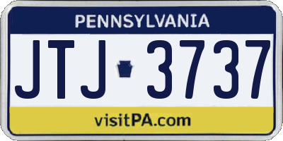 PA license plate JTJ3737