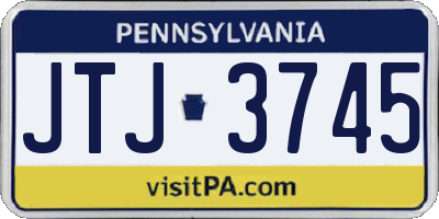 PA license plate JTJ3745