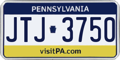 PA license plate JTJ3750