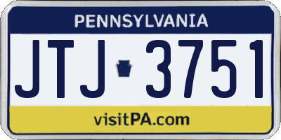 PA license plate JTJ3751