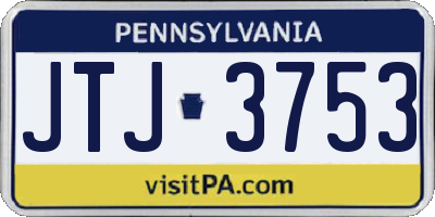 PA license plate JTJ3753
