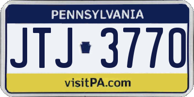 PA license plate JTJ3770