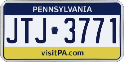 PA license plate JTJ3771