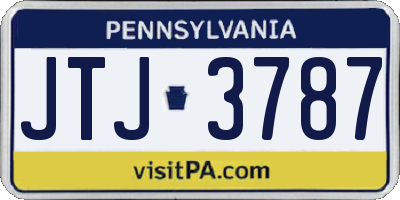 PA license plate JTJ3787