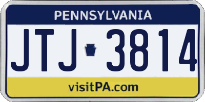 PA license plate JTJ3814