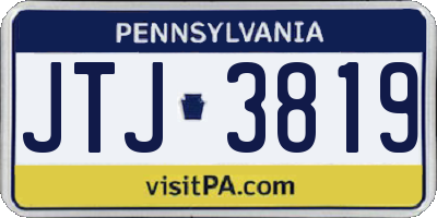 PA license plate JTJ3819