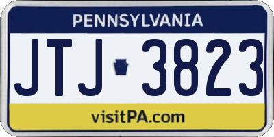 PA license plate JTJ3823