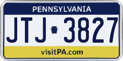 PA license plate JTJ3827