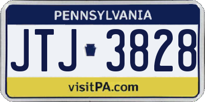 PA license plate JTJ3828