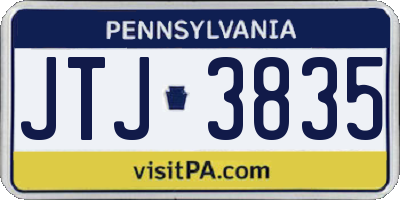 PA license plate JTJ3835