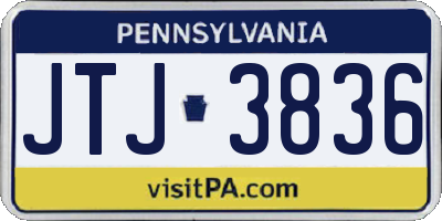 PA license plate JTJ3836