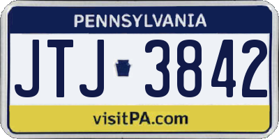 PA license plate JTJ3842