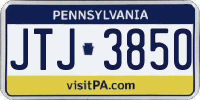 PA license plate JTJ3850