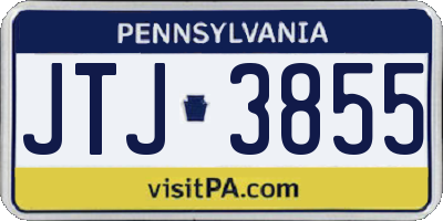 PA license plate JTJ3855