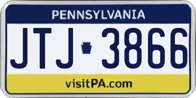 PA license plate JTJ3866