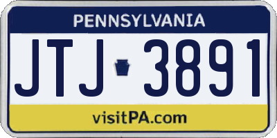PA license plate JTJ3891