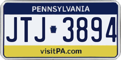 PA license plate JTJ3894
