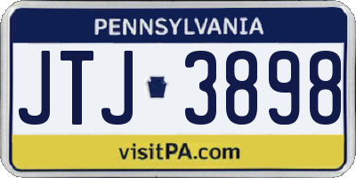 PA license plate JTJ3898
