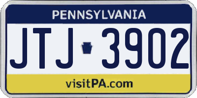 PA license plate JTJ3902