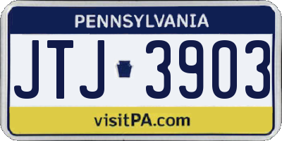 PA license plate JTJ3903