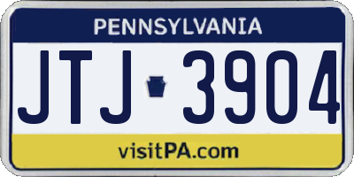 PA license plate JTJ3904