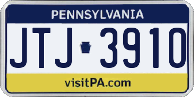 PA license plate JTJ3910