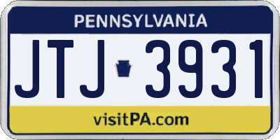 PA license plate JTJ3931