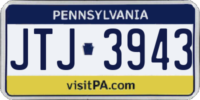 PA license plate JTJ3943