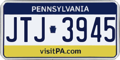 PA license plate JTJ3945
