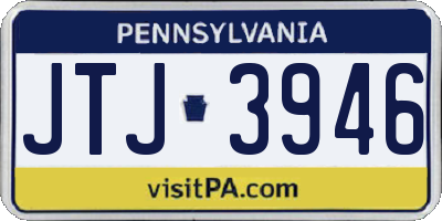 PA license plate JTJ3946