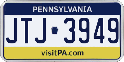 PA license plate JTJ3949