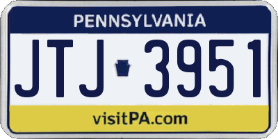 PA license plate JTJ3951