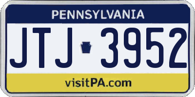 PA license plate JTJ3952
