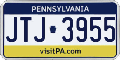 PA license plate JTJ3955