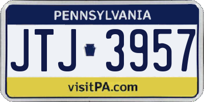 PA license plate JTJ3957