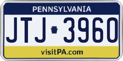 PA license plate JTJ3960