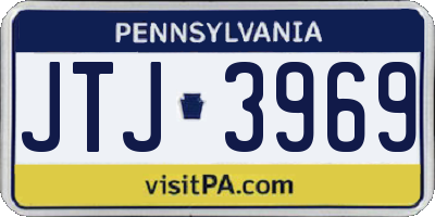 PA license plate JTJ3969