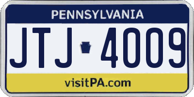 PA license plate JTJ4009