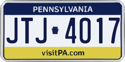 PA license plate JTJ4017