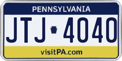 PA license plate JTJ4040