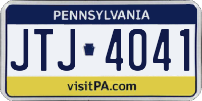 PA license plate JTJ4041